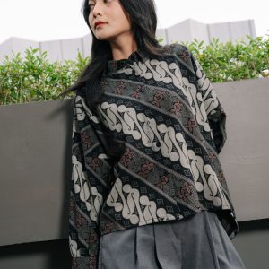 Batik modern monochrome motif diagonal contemporary.