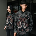 Batik modern monochrome motif diagonal contemporary.