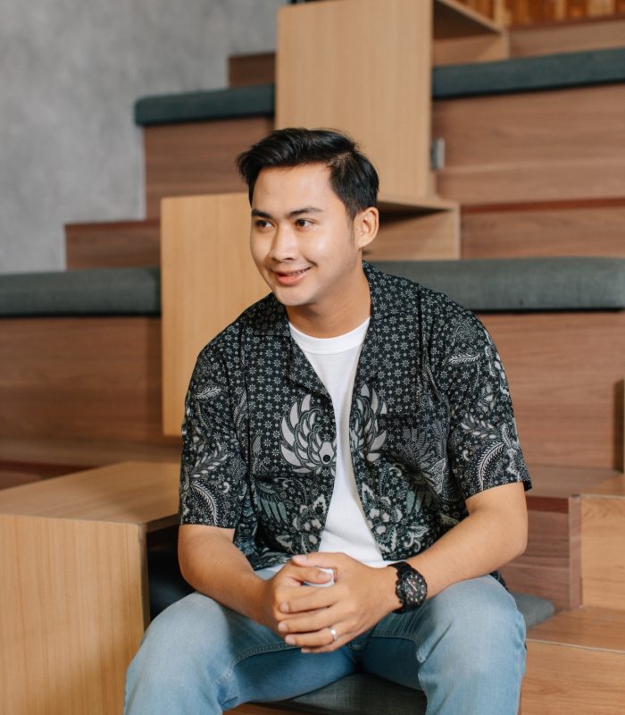 Rever Collar Mens Shirt Monochrome